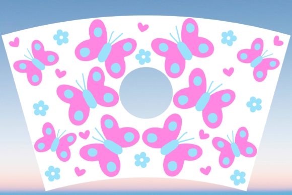 Boho Butterfly Flower Starbucks Cup SVG