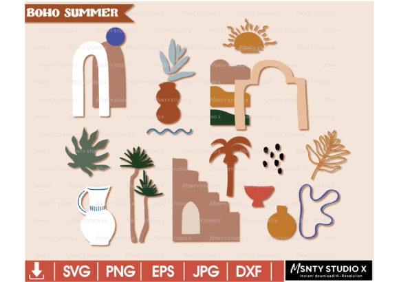 BOHO Summer & Cup SVG Graphics for Crafts