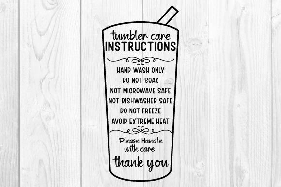 Care Instruction Tumbler Svg Design for Graphics and Crafts