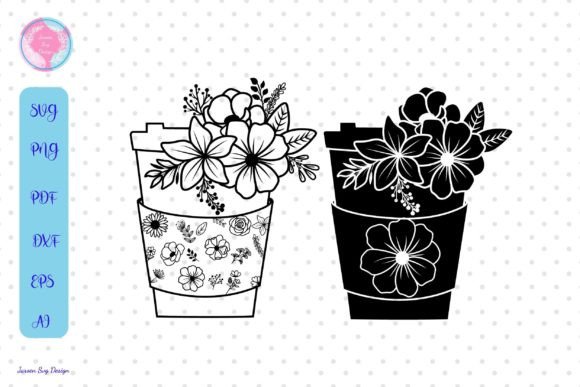 Coffee Cup Svg, Flower Svg Graphics