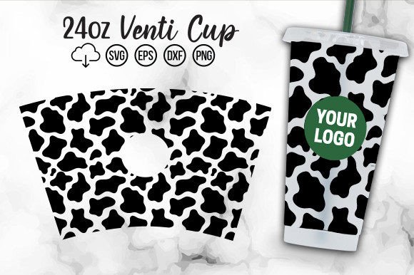 Cow Print Cold Cup Svg: Graphics for Crafts