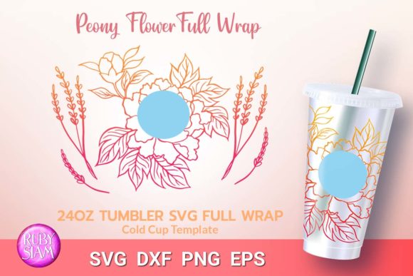 Floral Cold Cup SVG: Graphics for Crafts & Branding