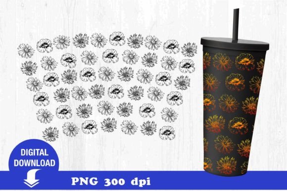 Flower Svg. Tumbler Svg. Summer. Spring. Graphics