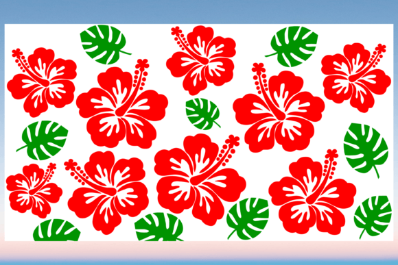 Hibiscus Monstera 20oz Libbey Cup Svg