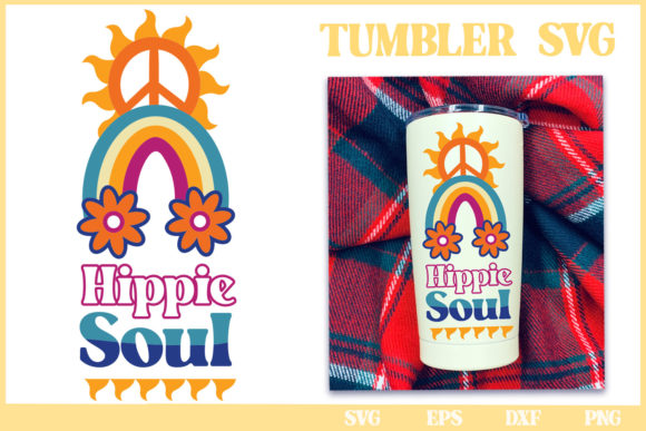 Hippie Soul Tumbler SVG Cut File: Graphics for Crafts