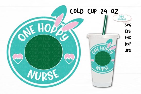 One Hoppy Nurse Cup SVG: Graphics & Illustrations for Crafters