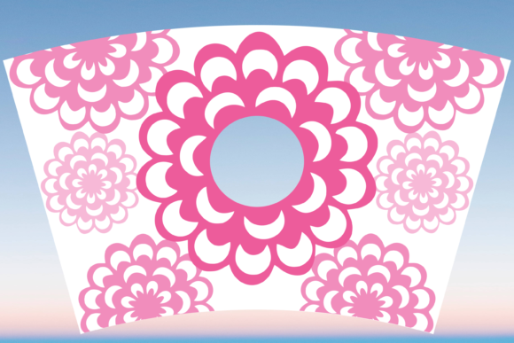 Pink Vintage Floral Starbucks Cup SVG: Graphics & Print Templates