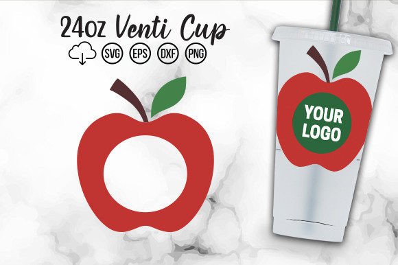 Red Apple Teacher Cold Cup Svg for Crafts and Graphics