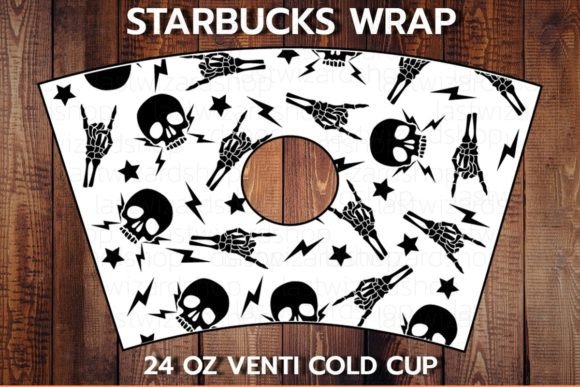 Rock Hand Skeleton 24oz Cup SVG: Graphics and Crafts for Digital Sellers