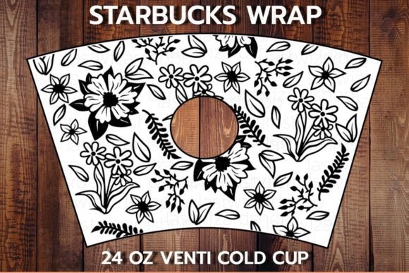 Spring Floral 24oz Cup SVG for Graphics and Crafts