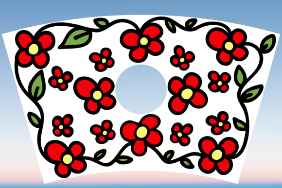 Spring Flower Doodle Starbucks Cup SVG: Graphics & Print Templates