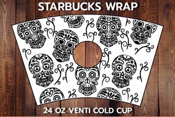 Sugar Skull 24oz Cold Cup SVG: Graphics & Crafts