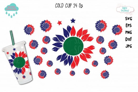 Sunflower Flag Cup SVG: Graphics & Illustrations