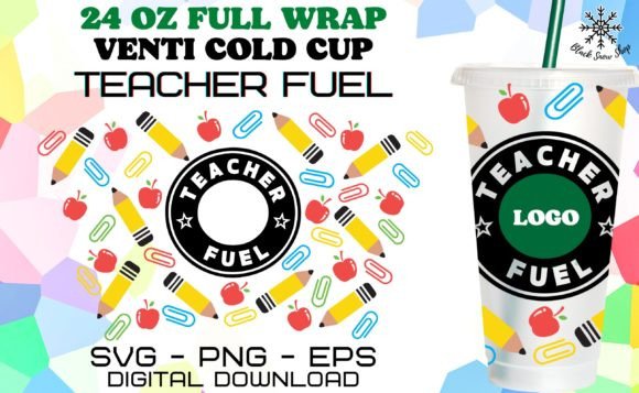 Teacher Fuel Wrap SVG: Graphics & Illustrations for Educator Brands