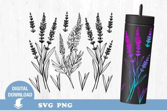 Tumbler Svg. Wildflowers. Flowers. Graphics