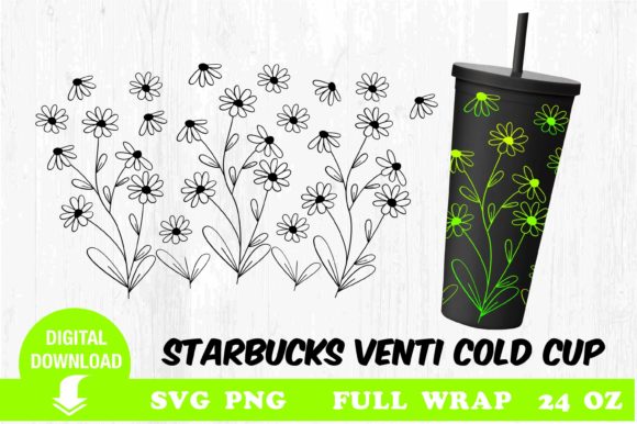 Tumbler SVG: Wildflowers Graphic Design Asset